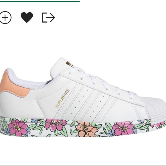 NWOT Adidas Superstar White Ambient Blush Floral size 7